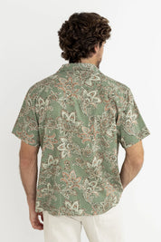RHYTHM PAISLEY SS SHIRT – BREEZY CUBAN COLLAR SHORT SLEEVE PAISLEY SHIRT – GREEN TEA