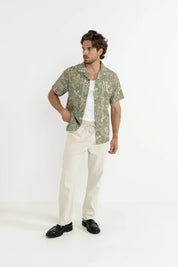 RHYTHM PAISLEY SS SHIRT – BREEZY CUBAN COLLAR SHORT SLEEVE PAISLEY SHIRT – GREEN TEA