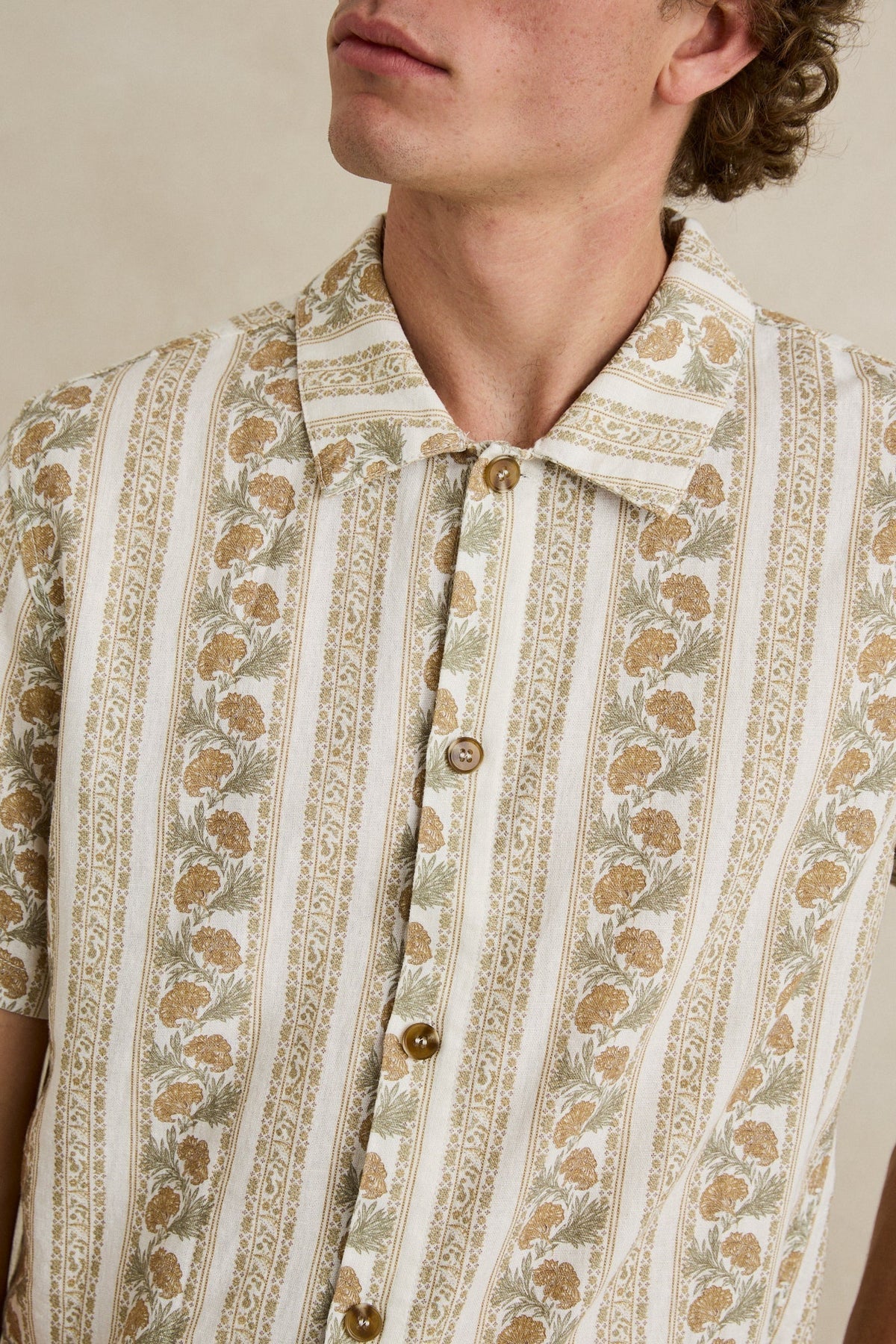 RHYTHM PAISLEY STRIPE SS SHIRT – NATURAL