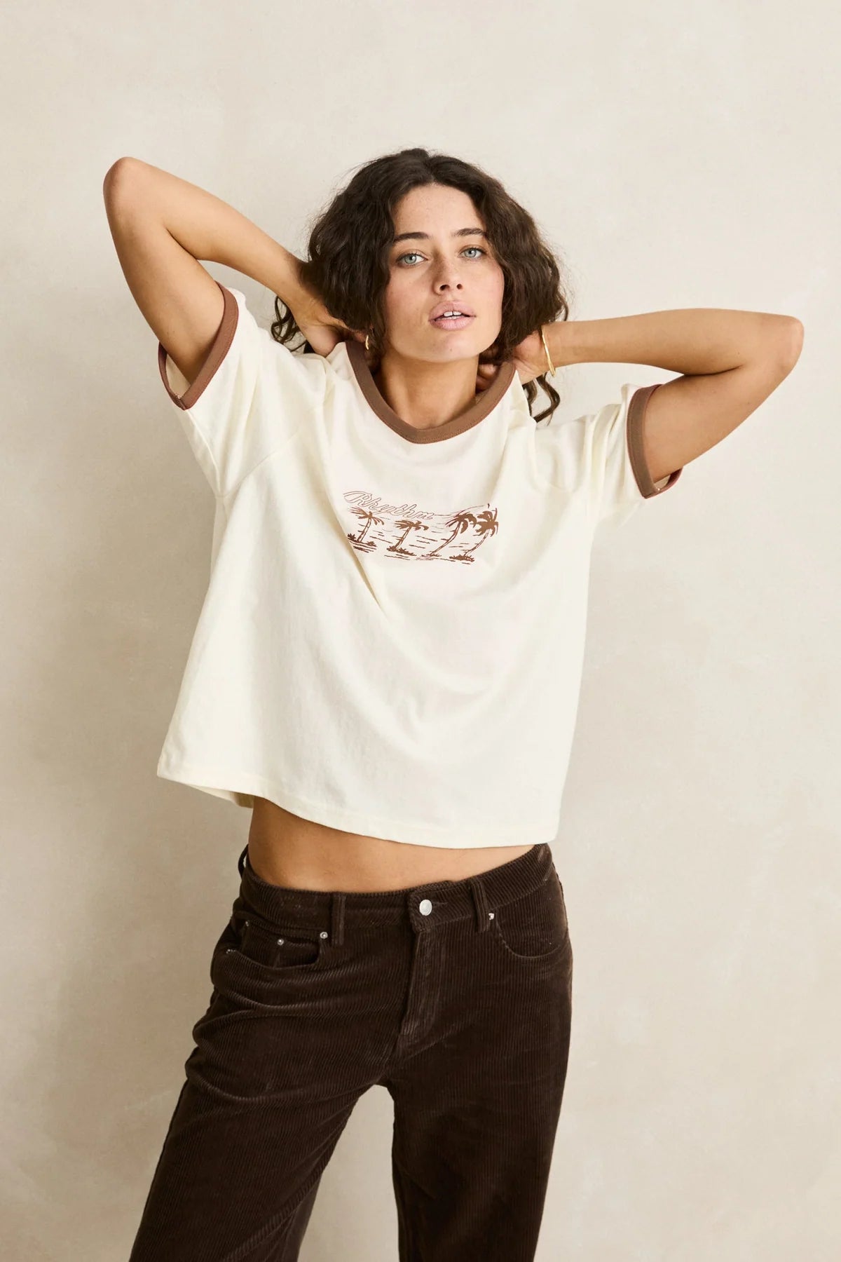 RHYTHM PALMA PRINTED TEE - BROWN