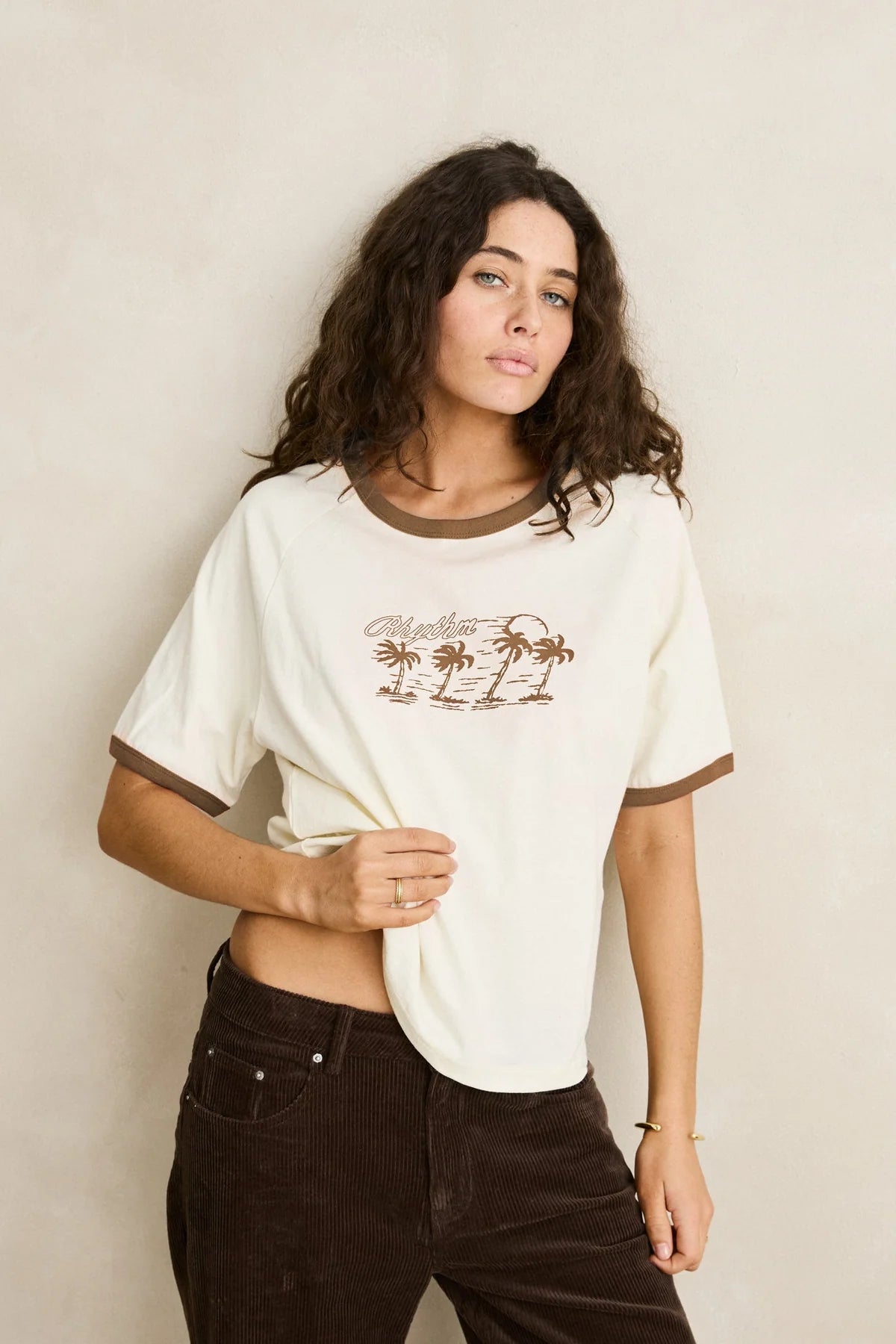 RHYTHM PALMA PRINTED TEE - BROWN