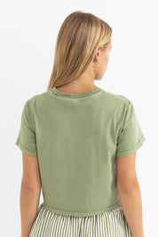 RHYTHM PALMS CROP CREW TEE – SLIM FIT CROPPED SHORT SLEEVE GRAPHIC TEE – PALM