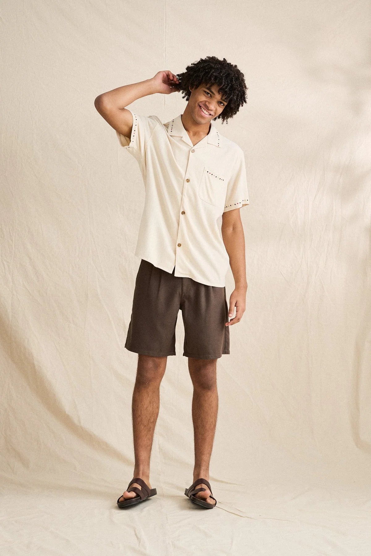 RHYTHM PES DOUBLE PLEATED SHORT - CHOCOLATE