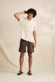 RHYTHM PES DOUBLE PLEATED SHORT - CHOCOLATE
