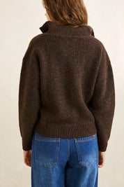 RHYTHM QUINCY ZIP KNIT – CHOCOLATE