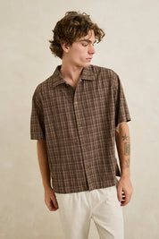RHYTHM RELAXED BRADY CHECK SS SHIRT – CHESTNUT
