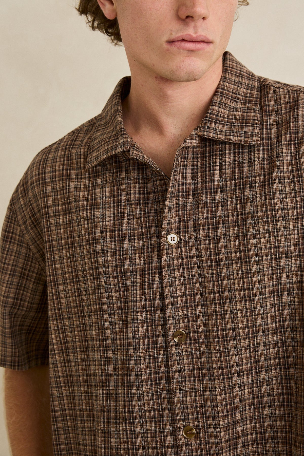 RHYTHM RELAXED BRADY CHECK SS SHIRT – CHESTNUT