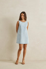 RHYTHM RILEY DENIM MINI DRESS - LIGHT WASH