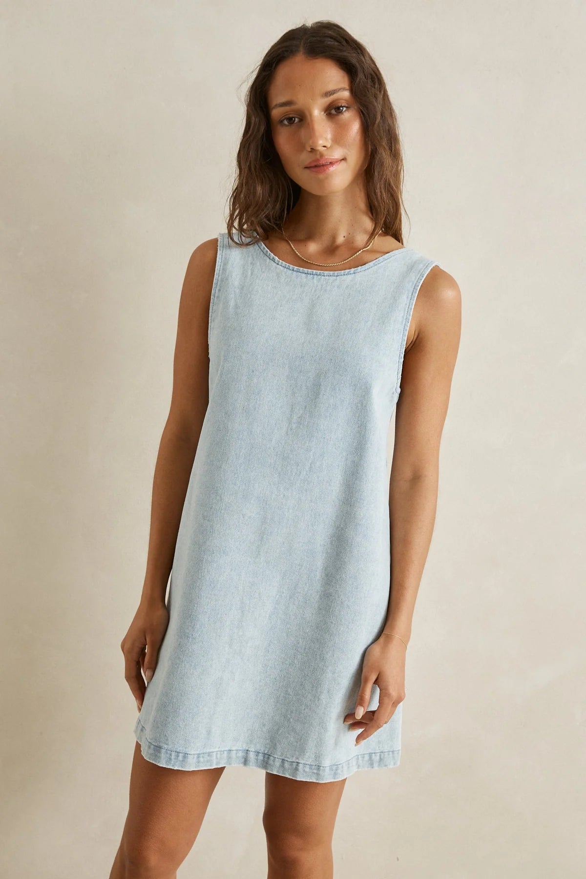 RHYTHM RILEY DENIM MINI DRESS - LIGHT WASH
