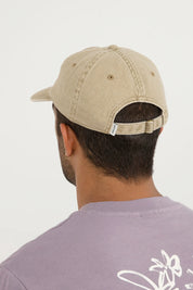RHYTHM SPORTS CAP – PIGMENT-WASHED CURVED PEAK STRAP-BACK CAP WITH LOGO PATCH