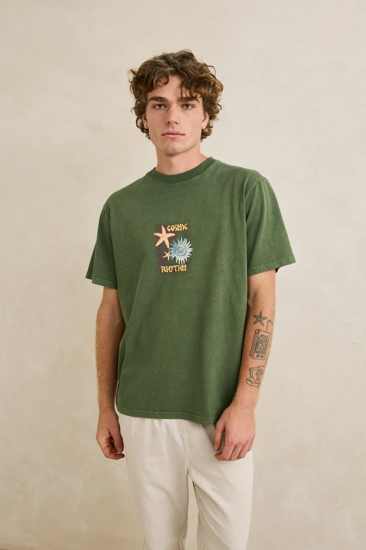 RHYTHM STARFISH VINTAGE SS T-SHIRT – DILL GREEN