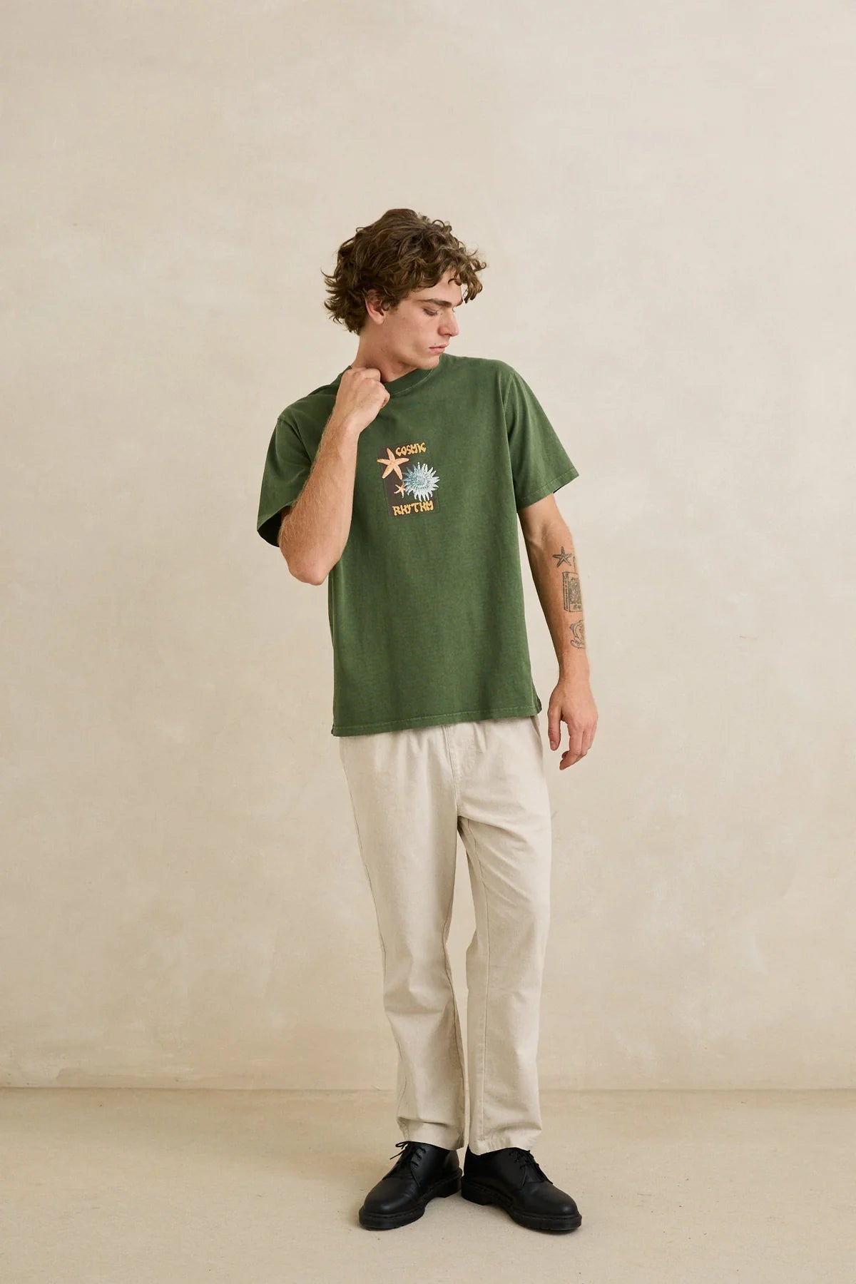 RHYTHM STARFISH VINTAGE SS T-SHIRT – DILL GREEN