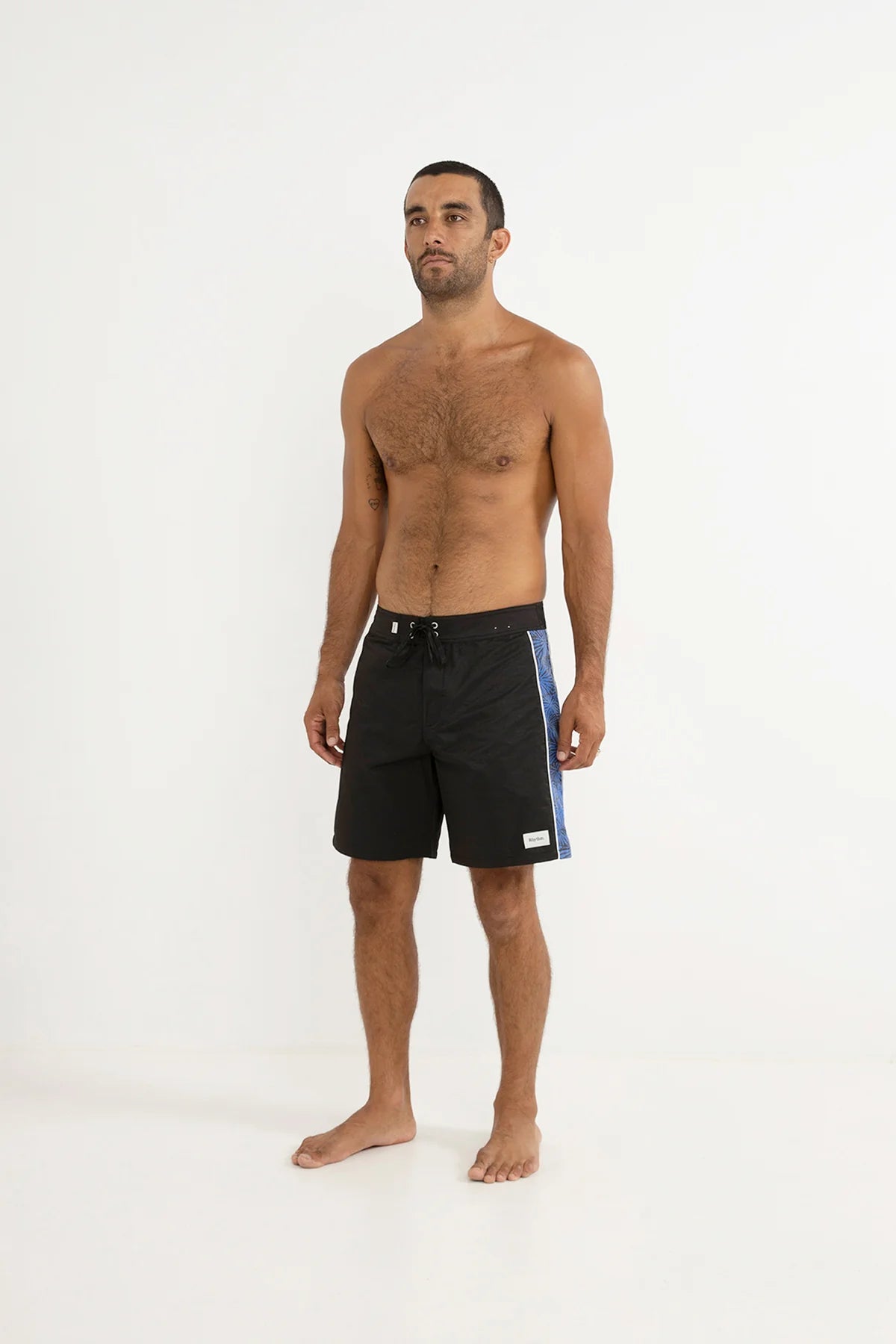 RHYTHM SUBTERRANEAN PANEL TRUNK – CONTRAST STITCH VINTAGE PANEL BOARDSHORT – BLACK