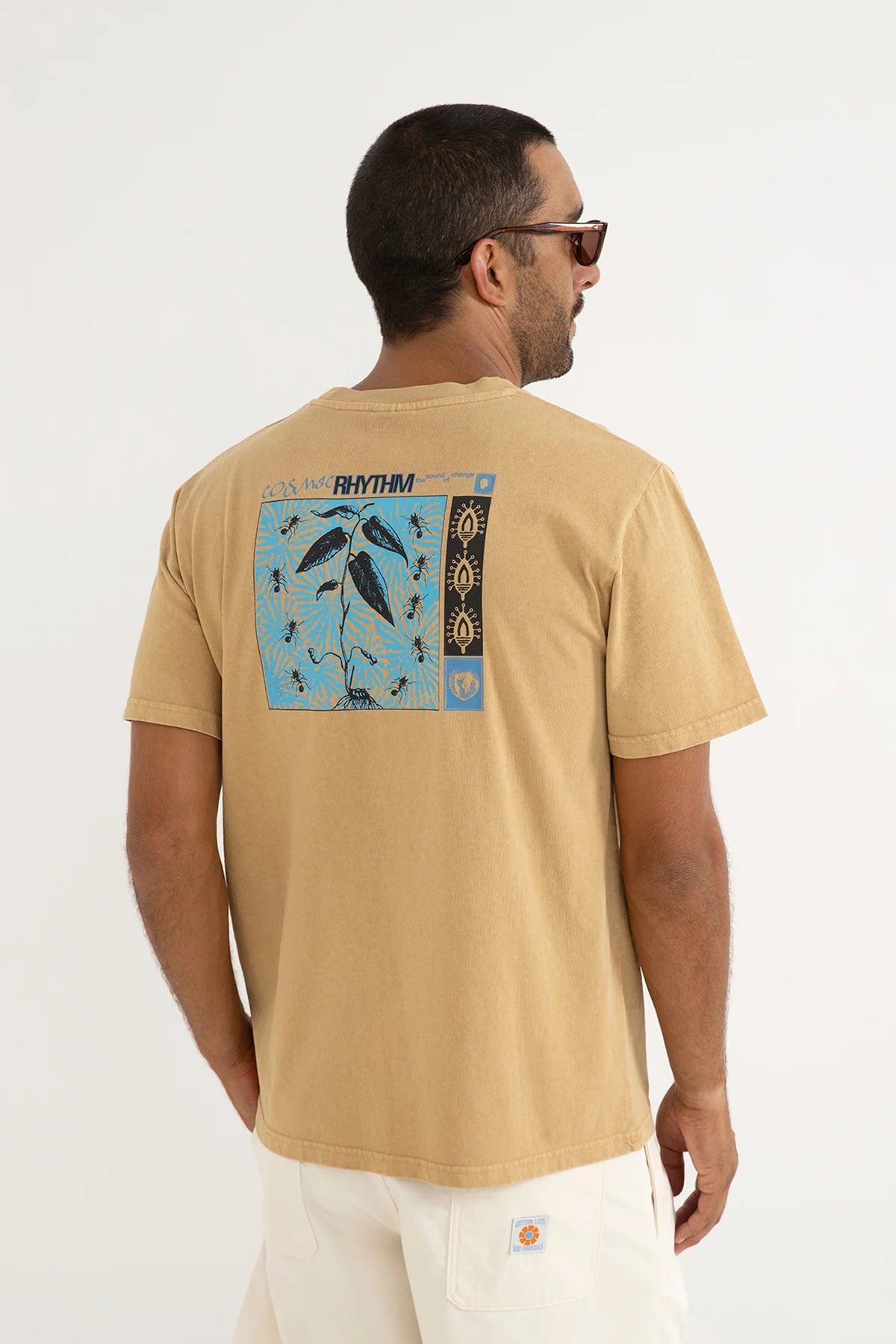 RHYTHM SUBTERRANEAN VINTAGE T-SHIRT – SUN-FADED VINTAGE WASH COTTON TEE – MACADAMIA