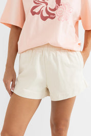 RHYTHM SUNDOWN EVERYDAY SHORT – RELAXED ELASTIC WAIST CONTRAST STITCH DENIM – NATURAL