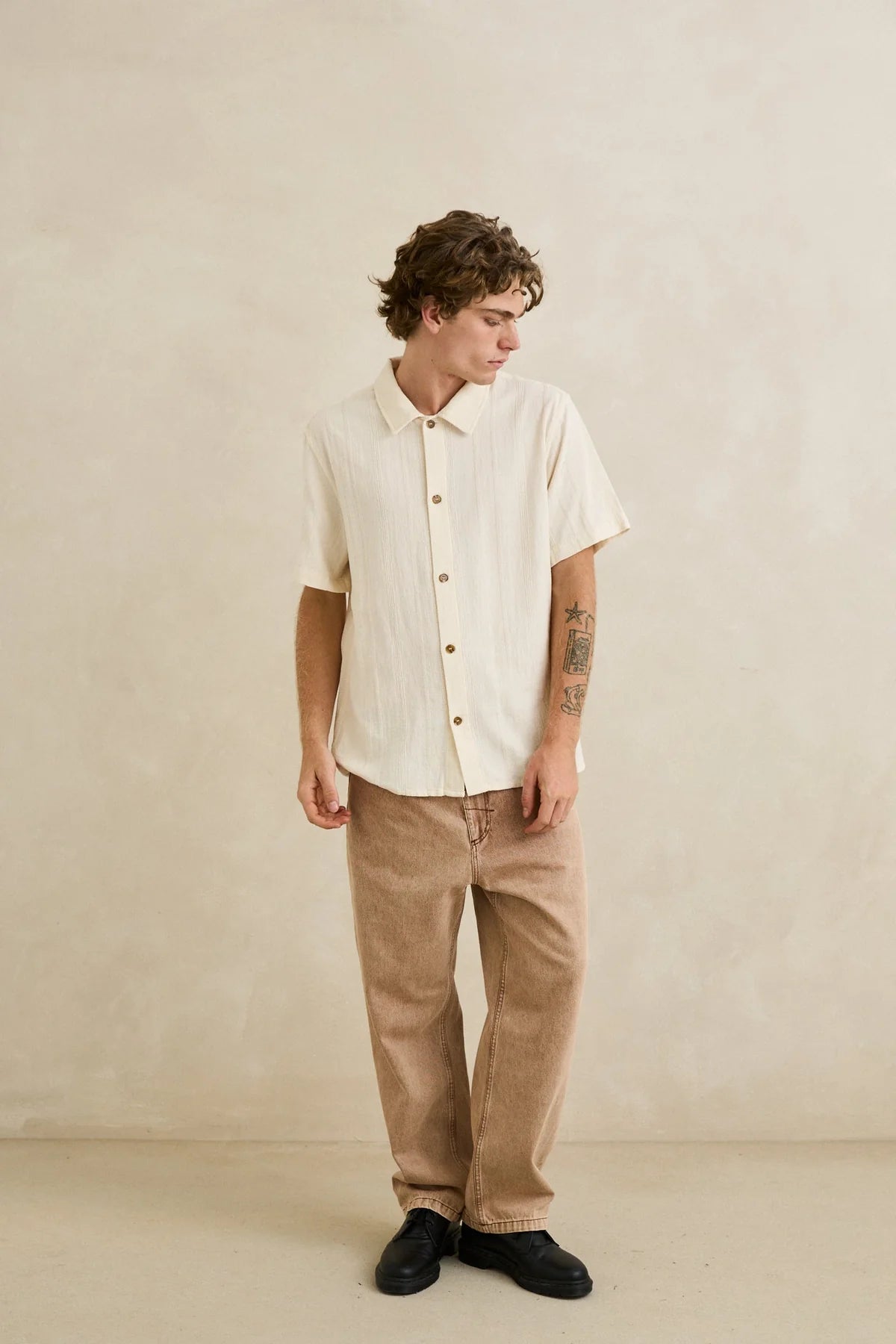 RHYTHM SUNDOWN SS SHIRT – NEUTRAL STRIPE