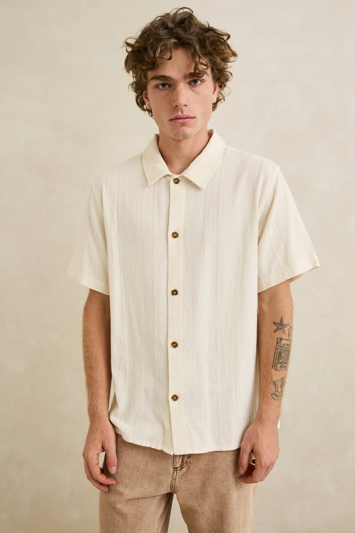 RHYTHM SUNDOWN SS SHIRT – NEUTRAL STRIPE