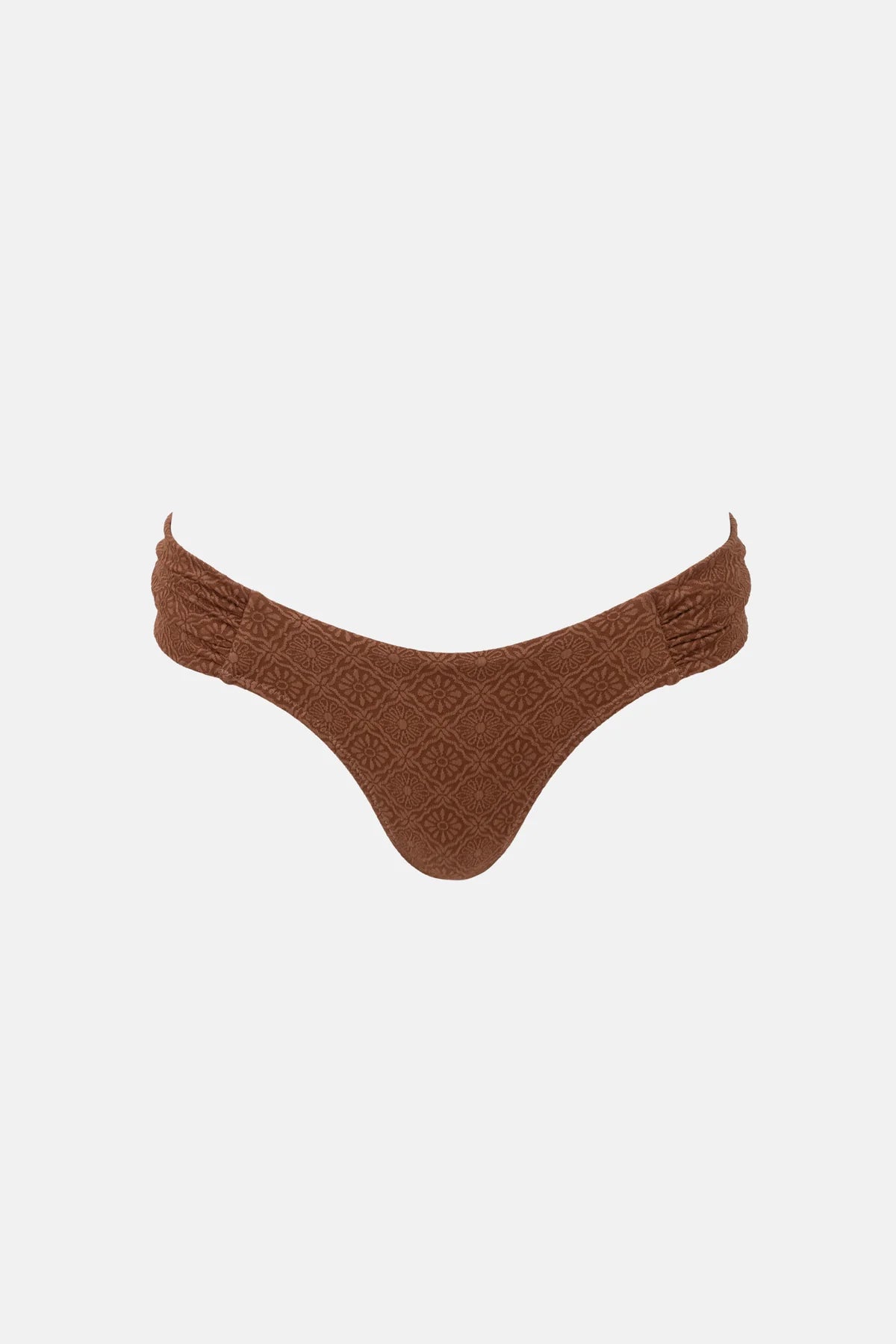 RHYTHM SUNSET SOFT SIDE HOLIDAY PANT – MID-RISE MODERATE COVERAGE SWIM BOTTOM – CHOCOLATE