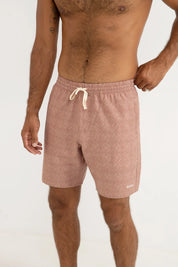 RHYTHM TILE BEACH SHORT – 17" STANDARD FIT LIGHTWEIGHT ELASTIC SHORT – BAKED CLAY