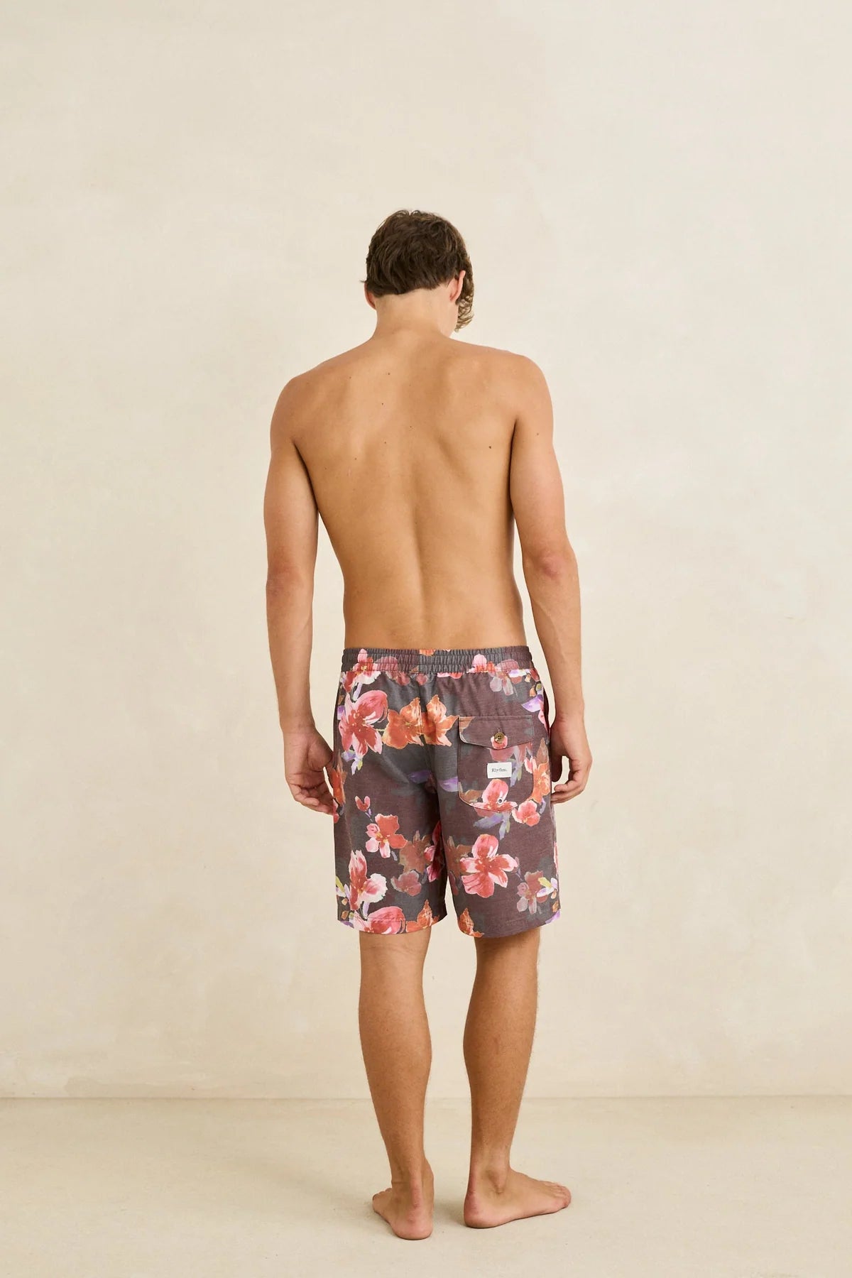RHYTHM TROPICAL FLORAL BEACH SHORT - CHOCOLATE