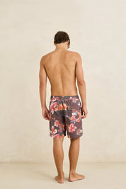 RHYTHM TROPICAL FLORAL BEACH SHORT - CHOCOLATE