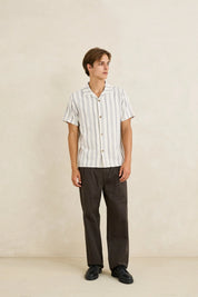 RHYTHM TURKISH STRIPE SHORT SLEEVE SHIRT - NATURAL