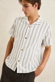 RHYTHM TURKISH STRIPE SHORT SLEEVE SHIRT - NATURAL