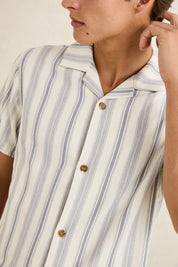 RHYTHM TURKISH STRIPE SHORT SLEEVE SHIRT - NATURAL