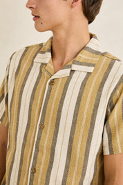 RHYTHM VACATION STRIPE SHORT SLEEVE SHIRT - SAND