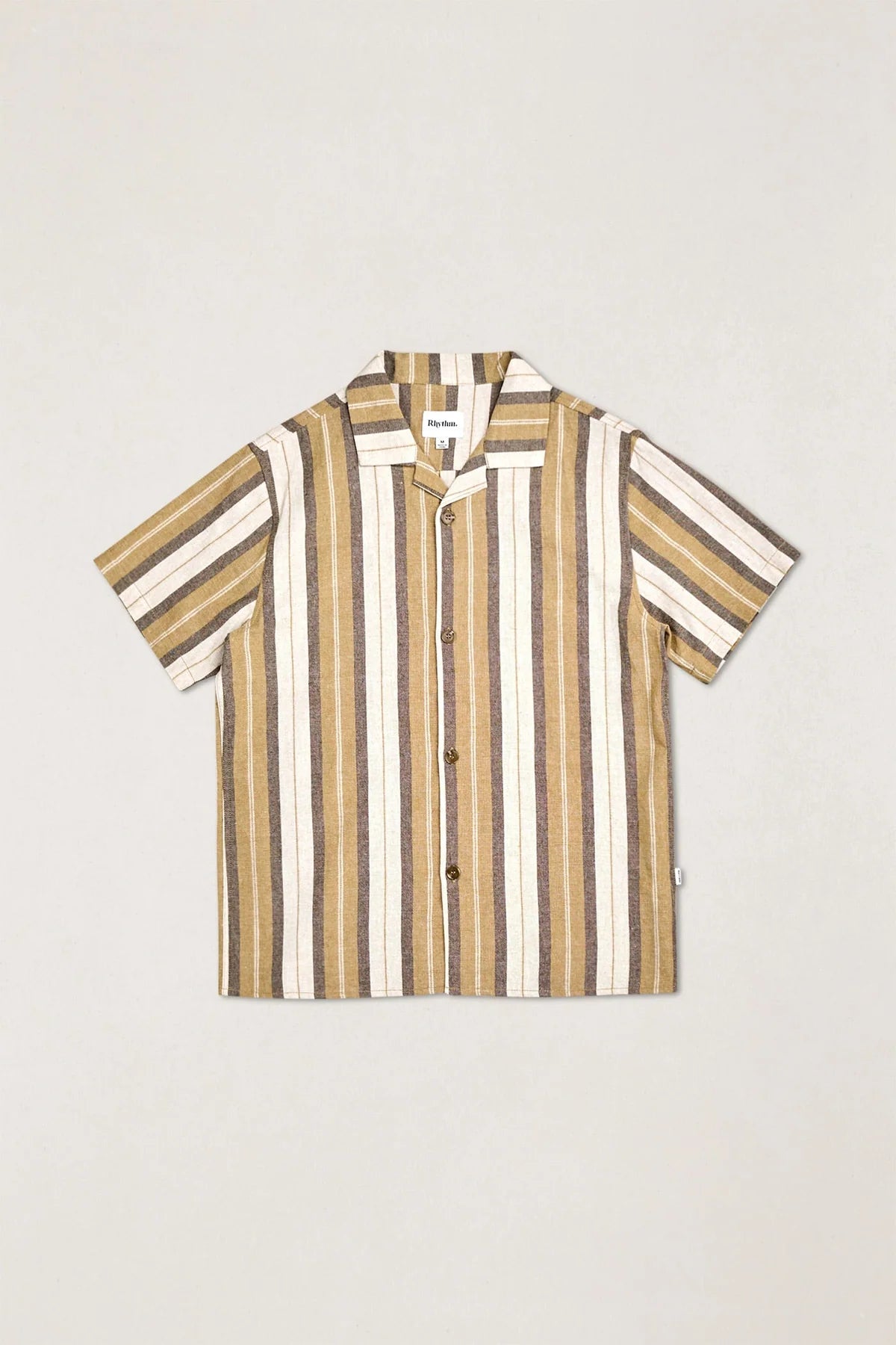 RHYTHM VACATION STRIPE SHORT SLEEVE SHIRT - SAND