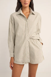 RHYTHM VALLEY STRIPE OVERSIZED SHIRT IVY COTTON COASTAL WOMENS BUTTON UP