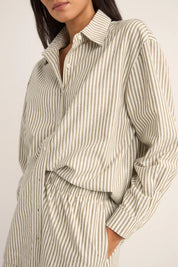 RHYTHM VALLEY STRIPE OVERSIZED SHIRT IVY COTTON COASTAL WOMENS BUTTON UP