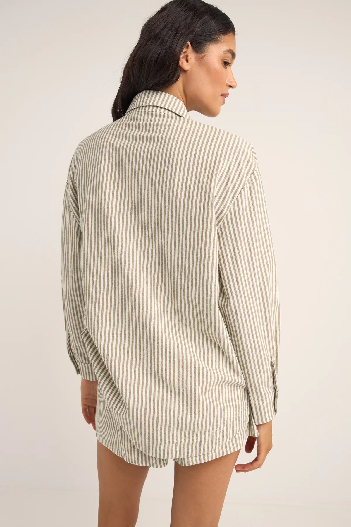 RHYTHM VALLEY STRIPE OVERSIZED SHIRT IVY COTTON COASTAL WOMENS BUTTON UP