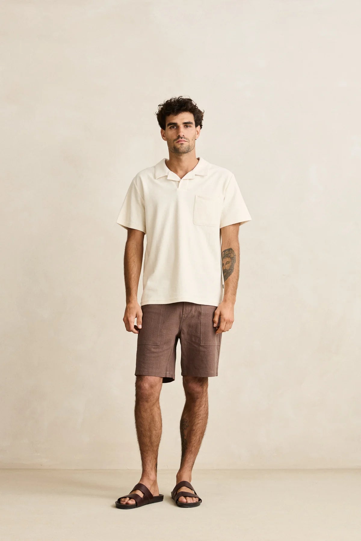 RHYTHM VINTAGE TERRY POLO SHIRT RETRO FIT NATURAL