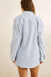 RHYTHM VISTA STRIPE OVERSIZED SHIRT – BLUE