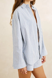 RHYTHM VISTA STRIPE OVERSIZED SHIRT – BLUE