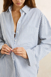 RHYTHM VISTA STRIPE OVERSIZED SHIRT – BLUE