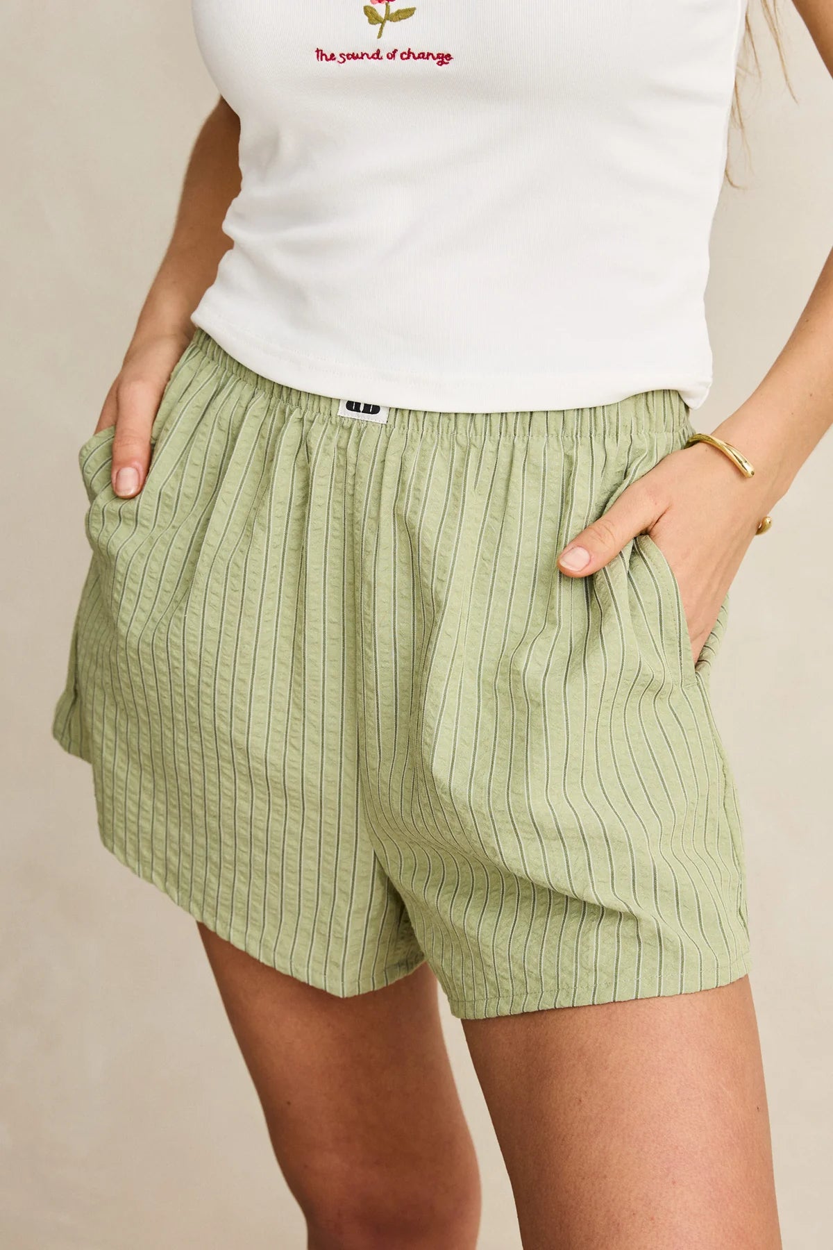 RHYTHM VISTA STRIPE SHORT WOMENS MID HIGH RISE RELAXED SUMMER SHORT OLIVE