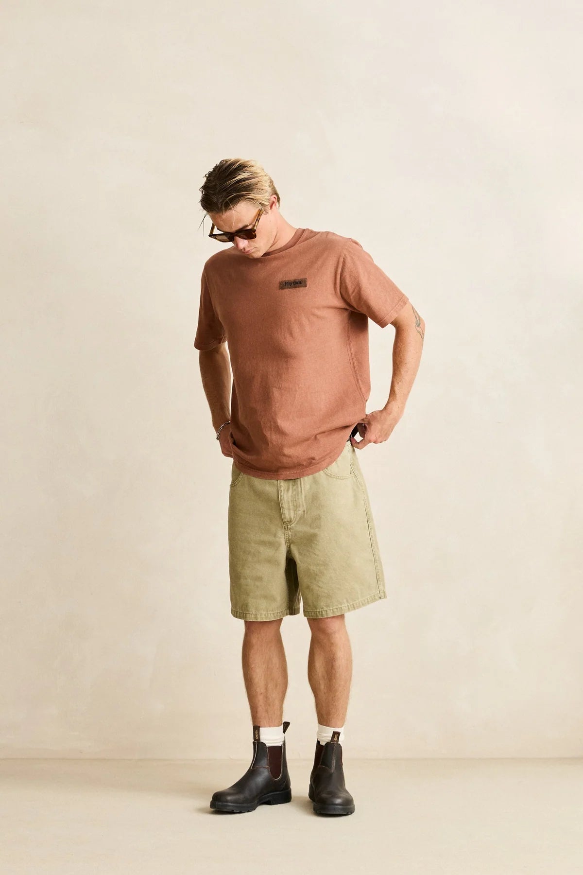 RHYTHM WASHED CANVAS SHORT - BEIGE