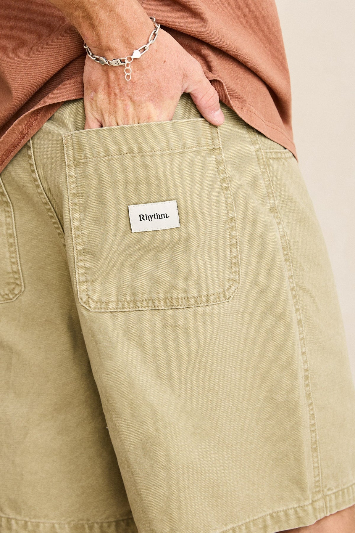 RHYTHM WASHED CANVAS SHORT - BEIGE
