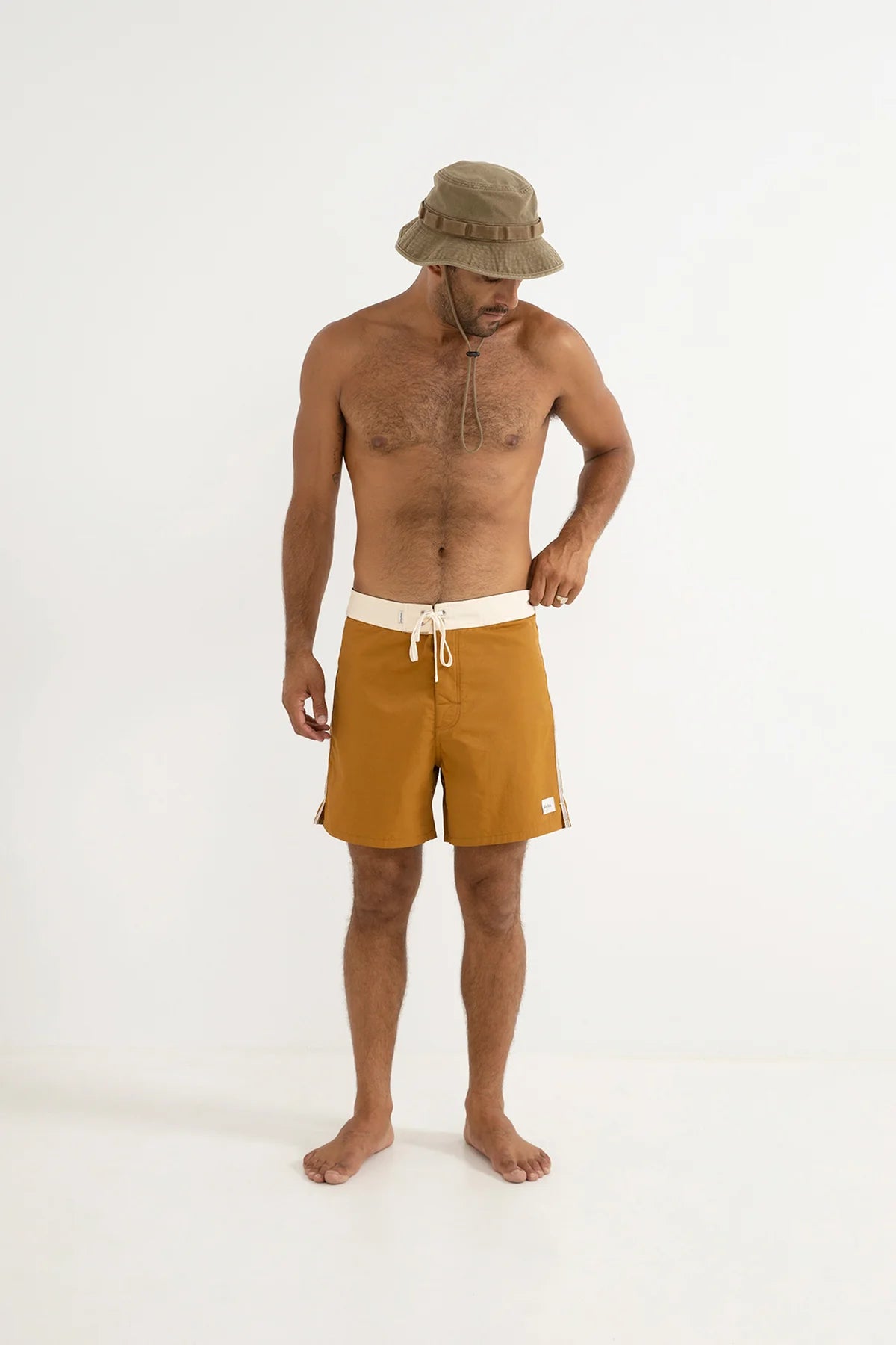 RHYTHM WORN PATH BOONIE – WIDE BRIM COTTON CANVAS BOONIE WITH CHIN STRAP – FATIGUE