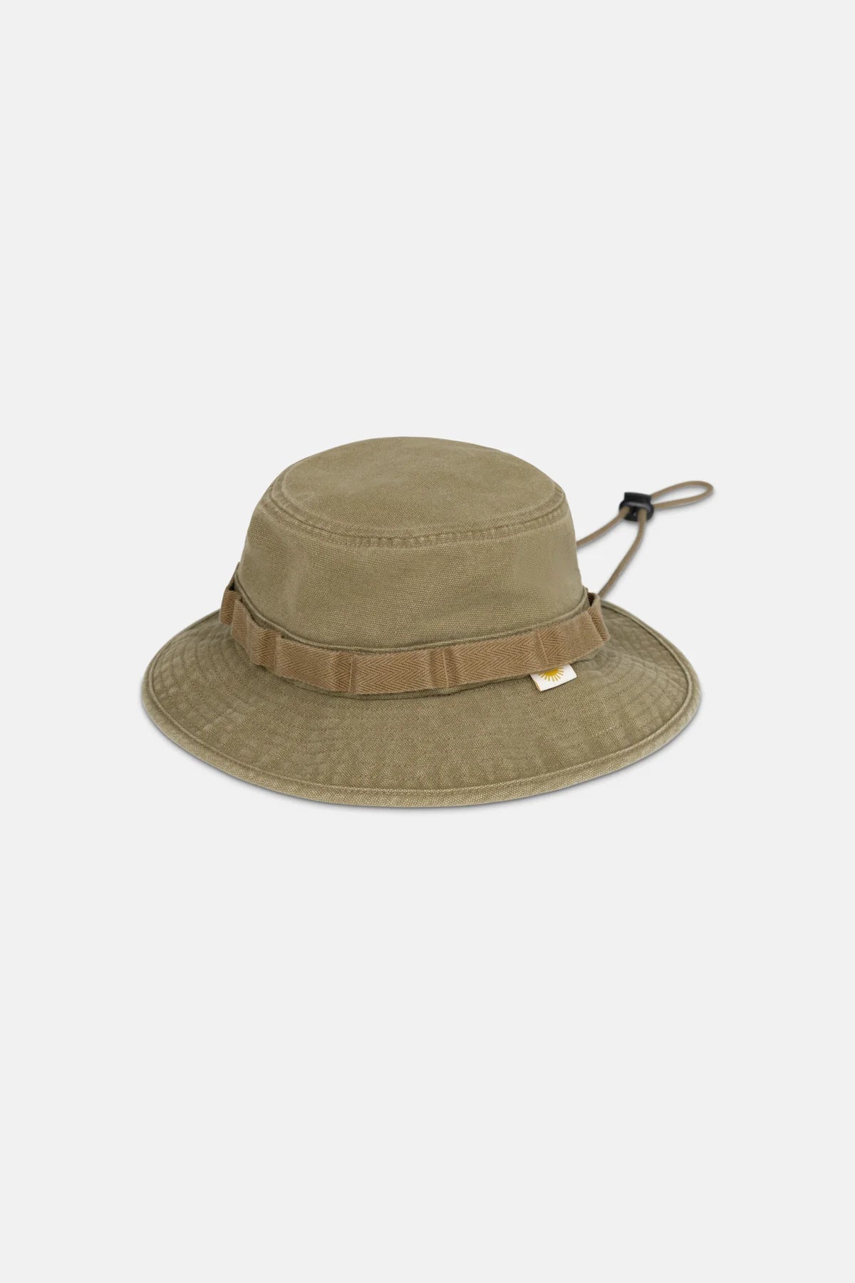 RHYTHM WORN PATH BOONIE – WIDE BRIM COTTON CANVAS BOONIE WITH CHIN STRAP – FATIGUE