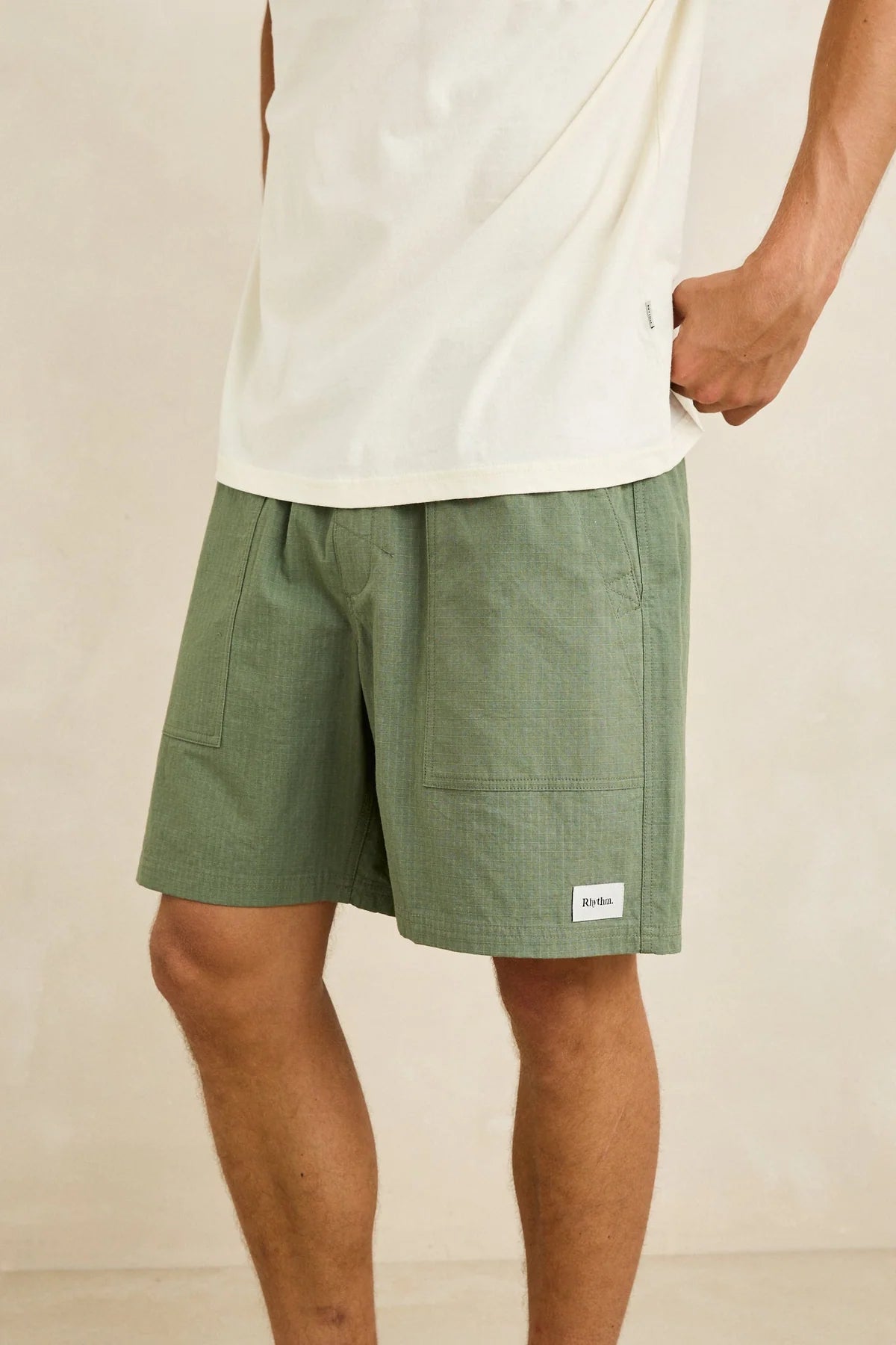 RHYTHM WORN PATH RIPSTOP JAM SHORTS - OLIVE
