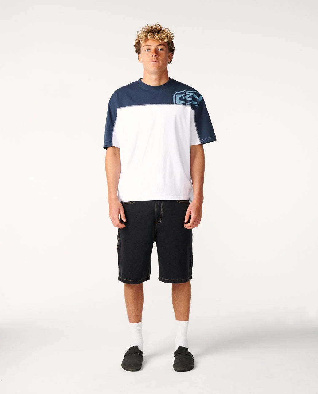 RIP CURL ARCHIVE THRASHED PANEL TEE - WHITE