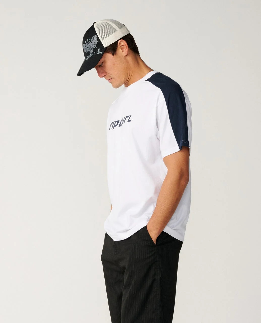 RIP CURL ARCHIVE UP TOP PANEL LOOSE TEE - WHITE