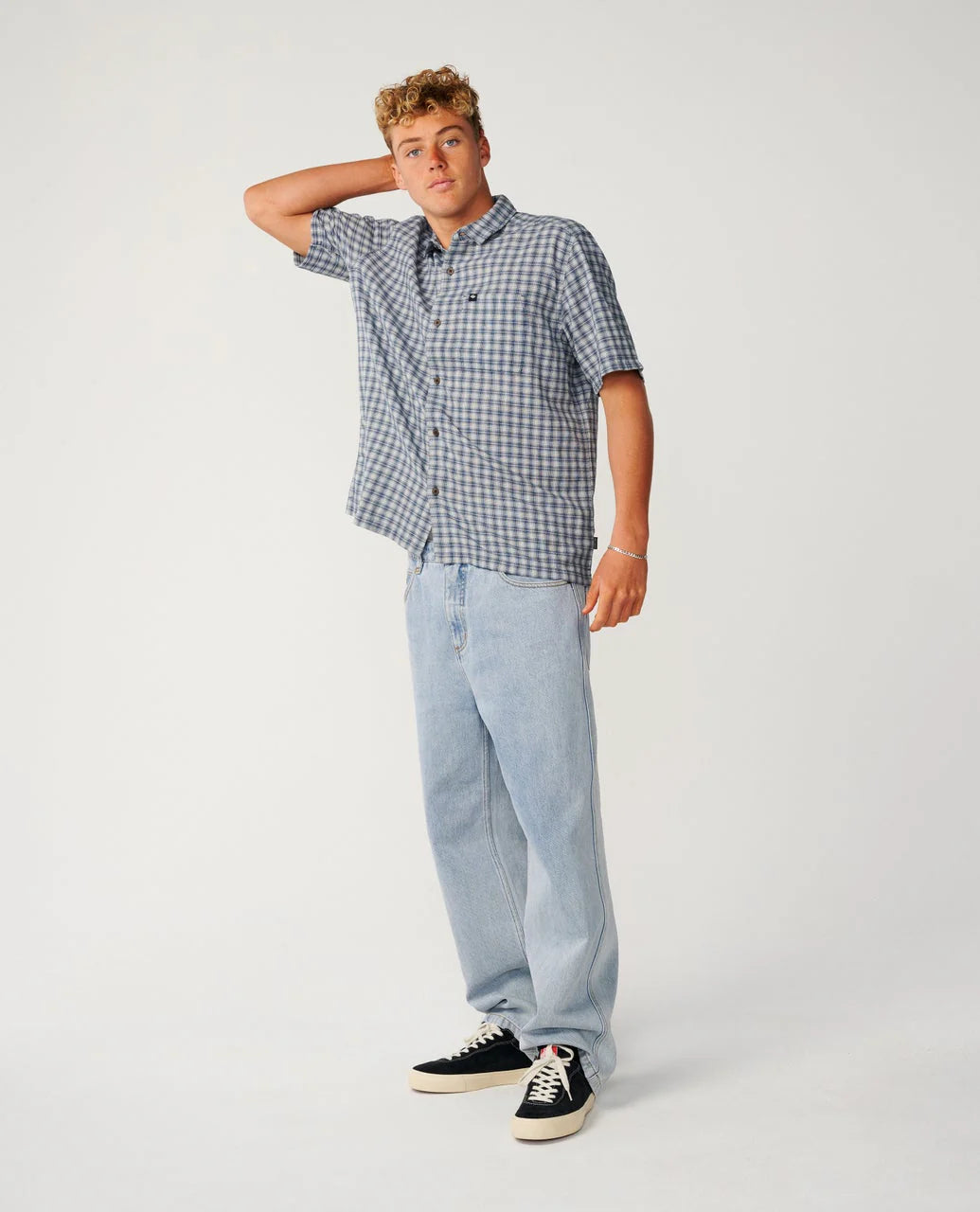 RIP CURL CLASSIC SURF CHECK SHORT SLEEVE SHIRT – LIGHT NAVY