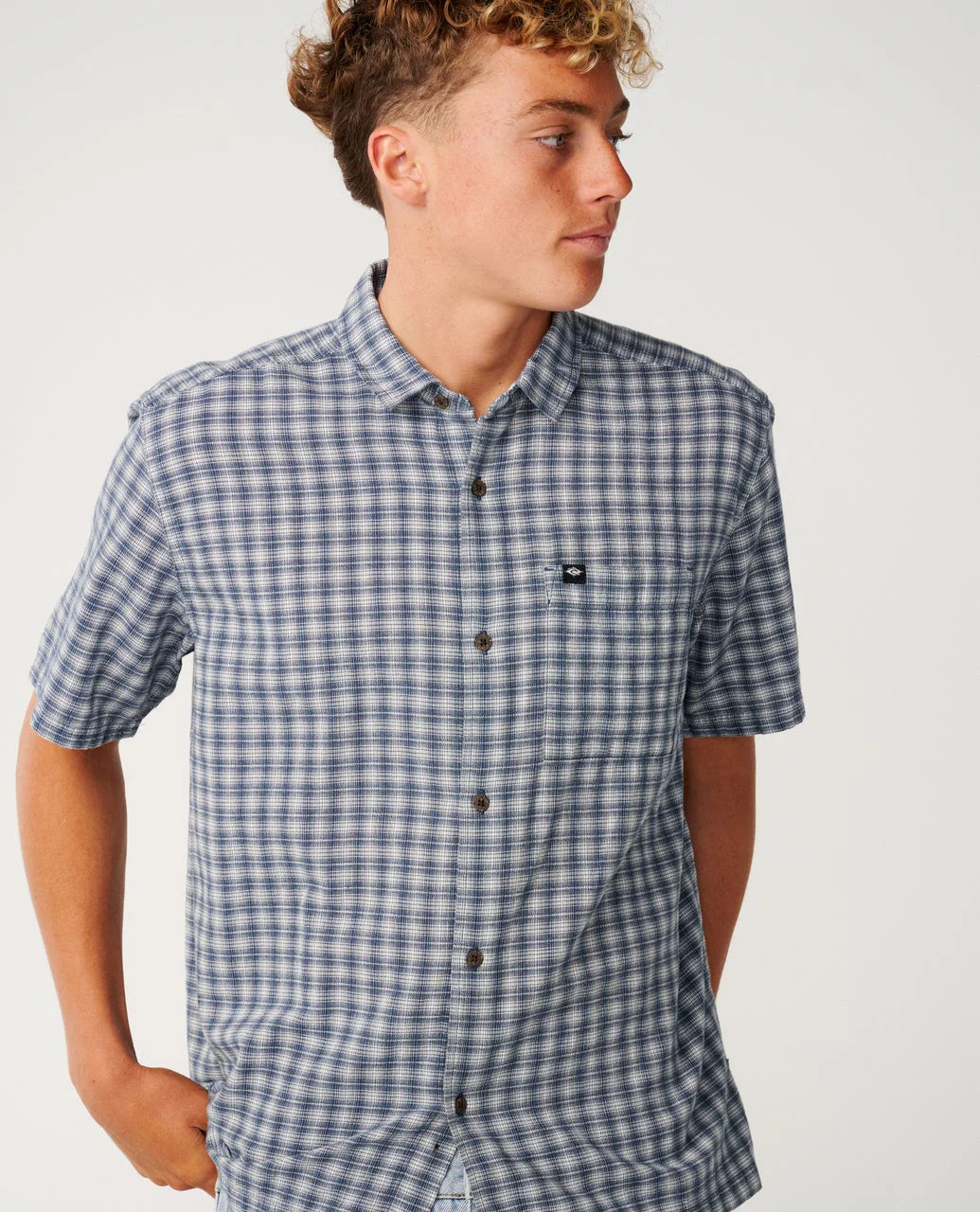 RIP CURL CLASSIC SURF CHECK SHORT SLEEVE SHIRT – LIGHT NAVY