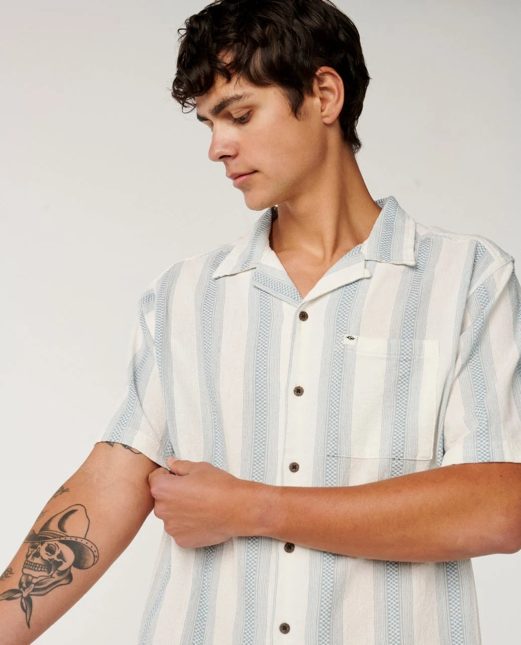 RIP CURL CLASSIC SURF WEAVER SHORT SLEEVE SHIRT - BONE