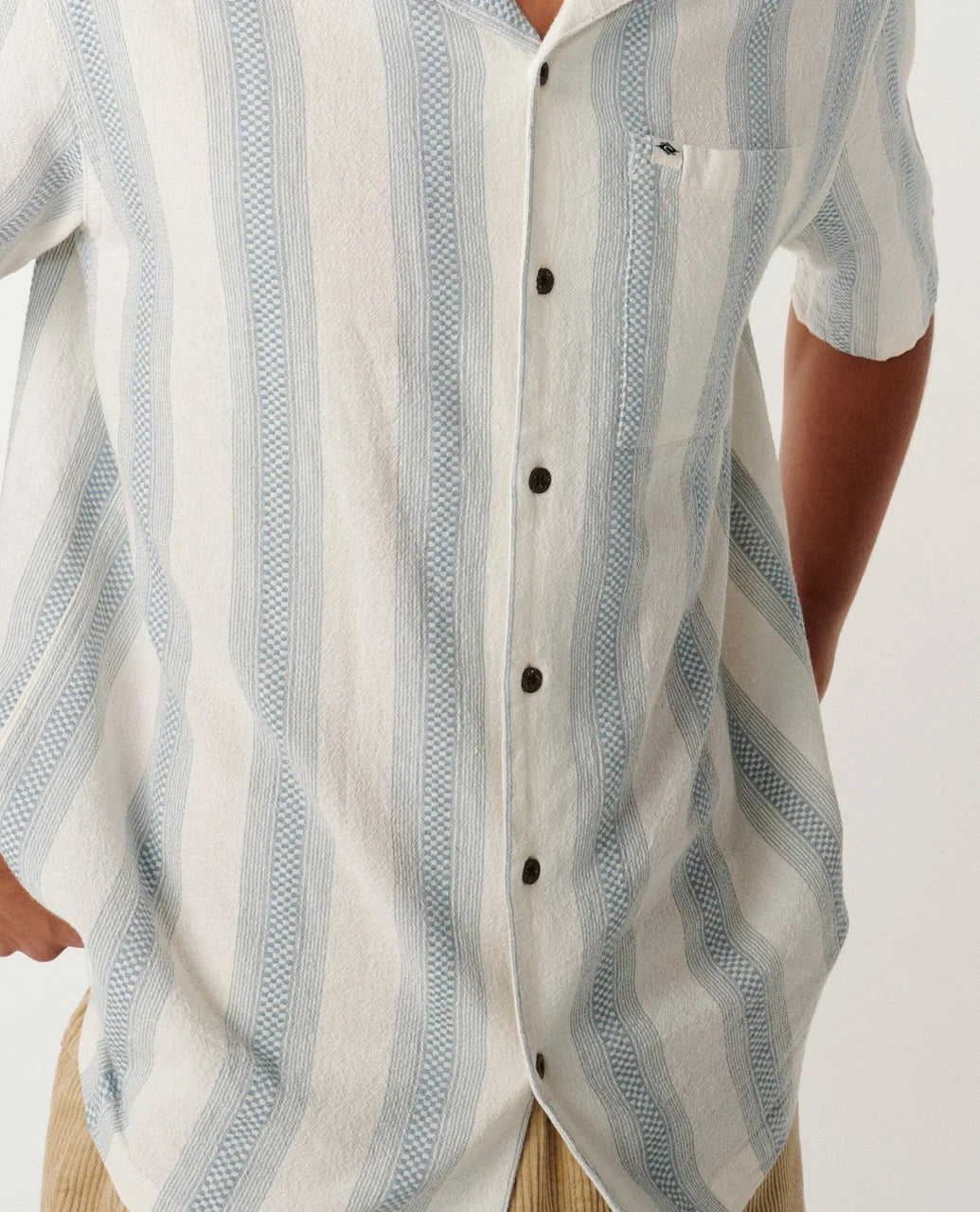 RIP CURL CLASSIC SURF WEAVER SHORT SLEEVE SHIRT - BONE
