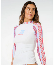 RIP CURL COASTAL INSTINCT UPF 50+ LONG SLEEVE RASH VEST WOMENS SURF SWIM MULTICOLOUR